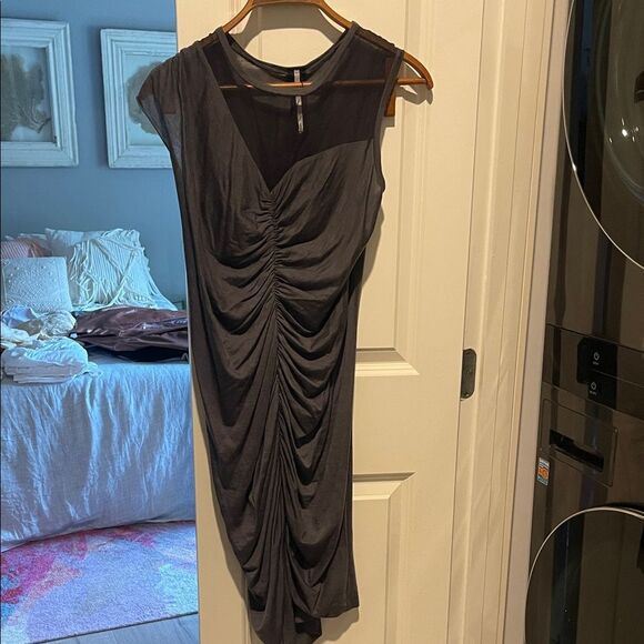 Chic Asymmetrical Gray Dress - Picture 1 of 8